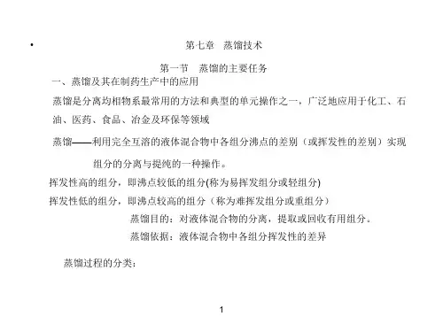 第七章  蒸馏技术 制药单元操作技术(教学课件)