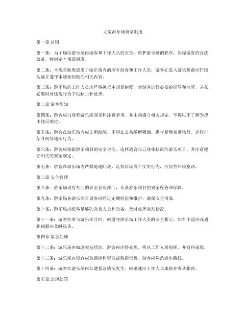 大型游乐场规章制度