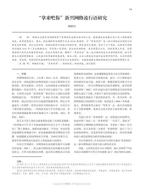 211214887_“拿来吧你”新兴网络流行语研究