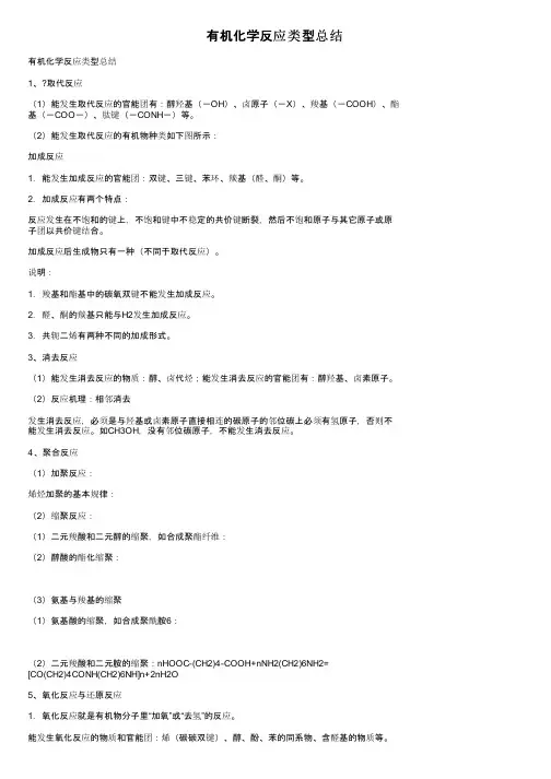 有机化学反应类型总结