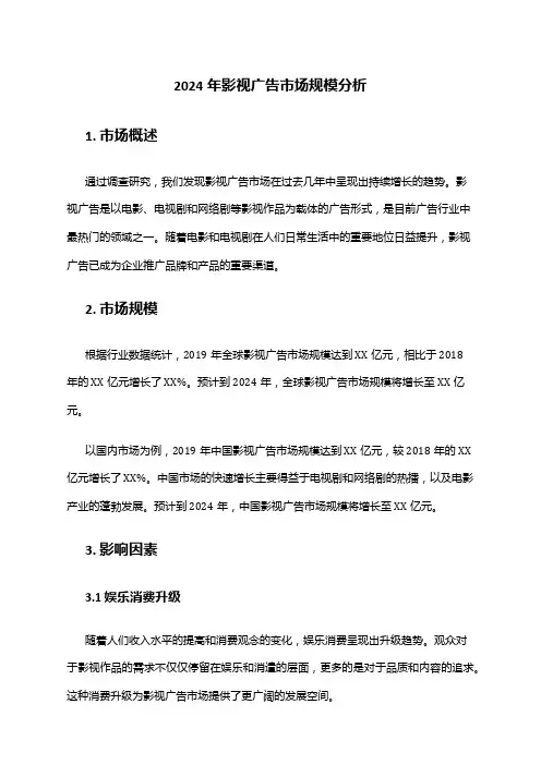 2024年影视广告市场规模分析