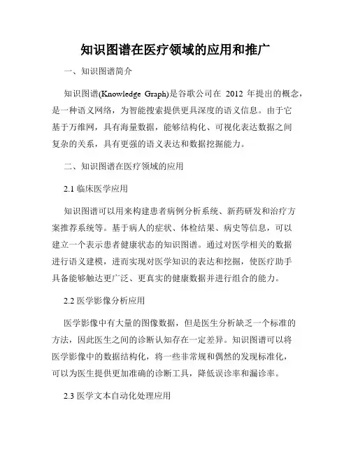 知识图谱在医疗领域的应用和推广