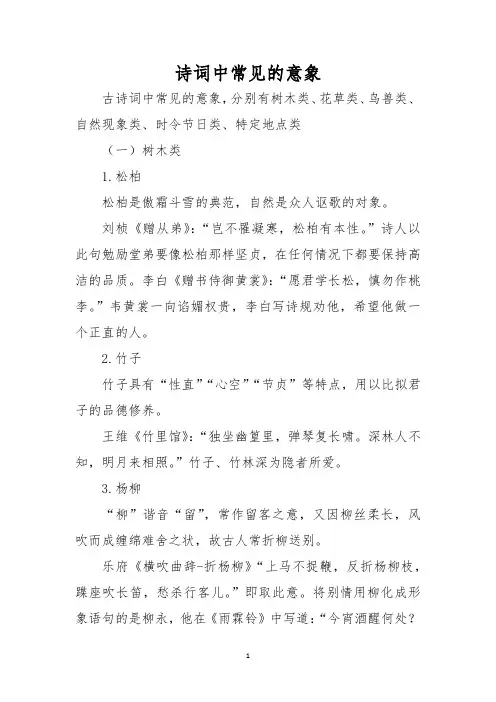 诗词中常见的意象