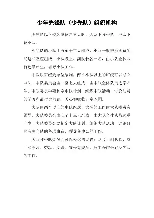 少先队组织机构