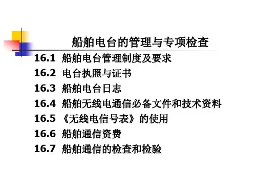 GMDSS综合业务课件：船舶电台的管理