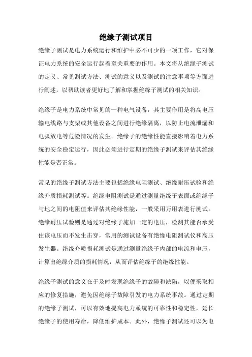 绝缘子测试项目