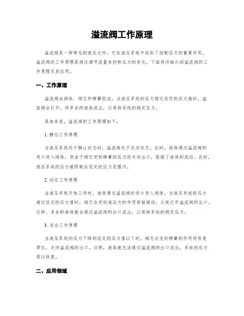 溢流阀工作原理