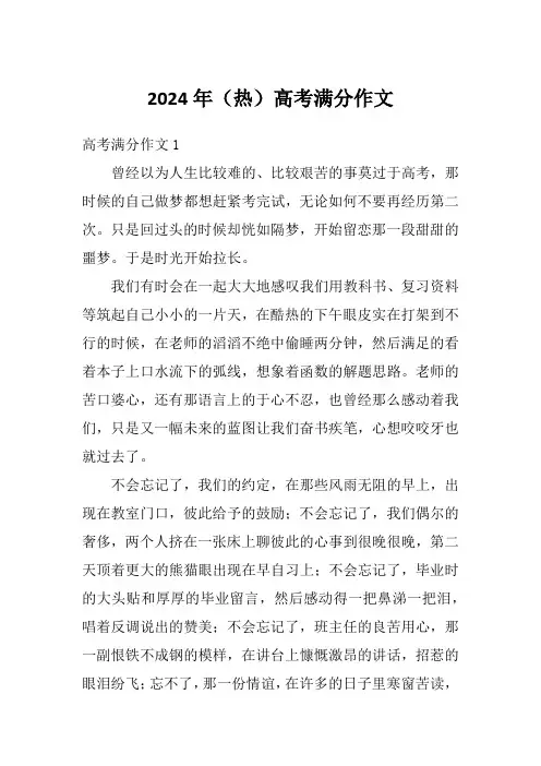 2024年(热)高考满分作文