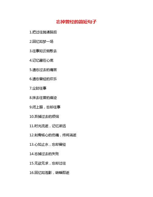 忘掉曾经的简短句子