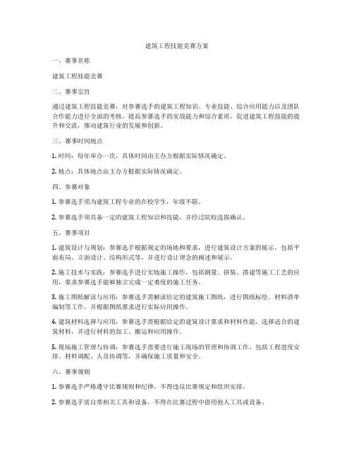 建筑工程技能竞赛方案