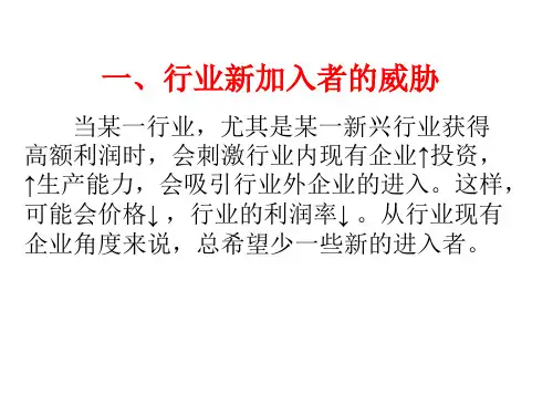 行业新加入者的威胁