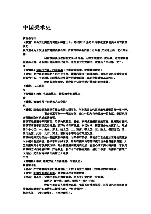中国美术史复习资料