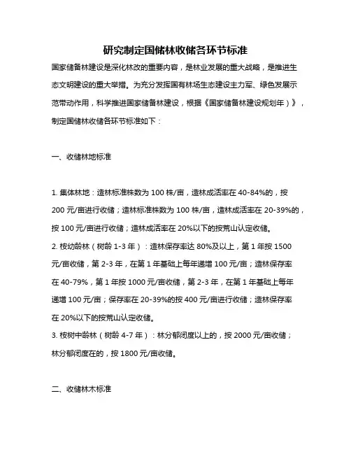 研究制定国储林收储各环节标准