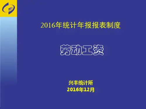 2016年统计年报报表制度