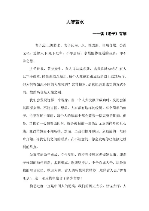 大学语文读老子写心得