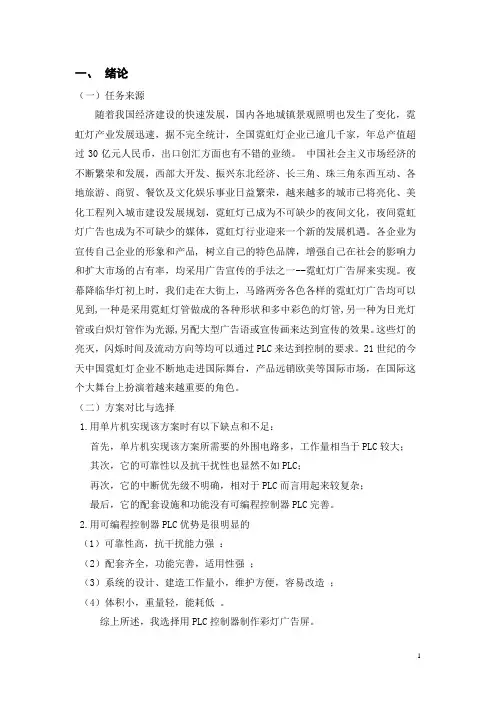 PLC课程设计    彩灯广告屏PLC控制器--S7-200PLC1