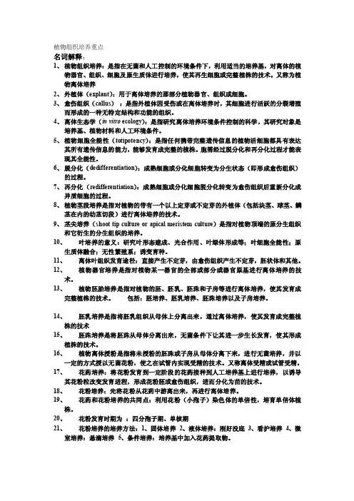 植物组织培养