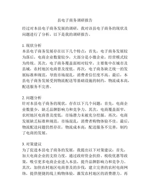 县电子商务调研报告