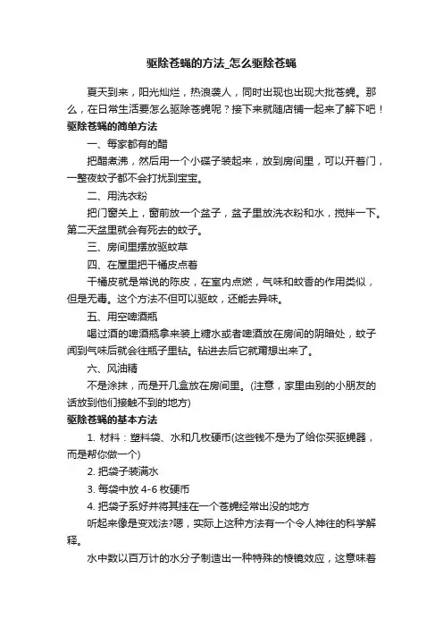 驱除苍蝇的方法_怎么驱除苍蝇