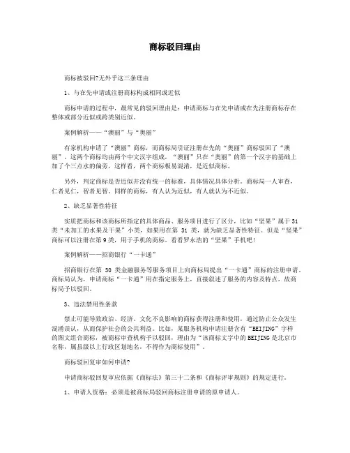 商标驳回理由