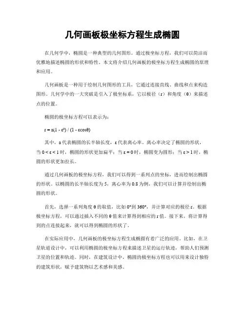 几何画板极坐标方程生成椭圆