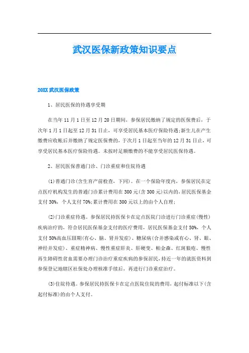 武汉医保新政策知识要点