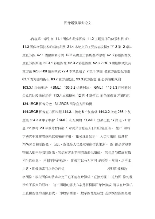 图像增强毕业论文.doc