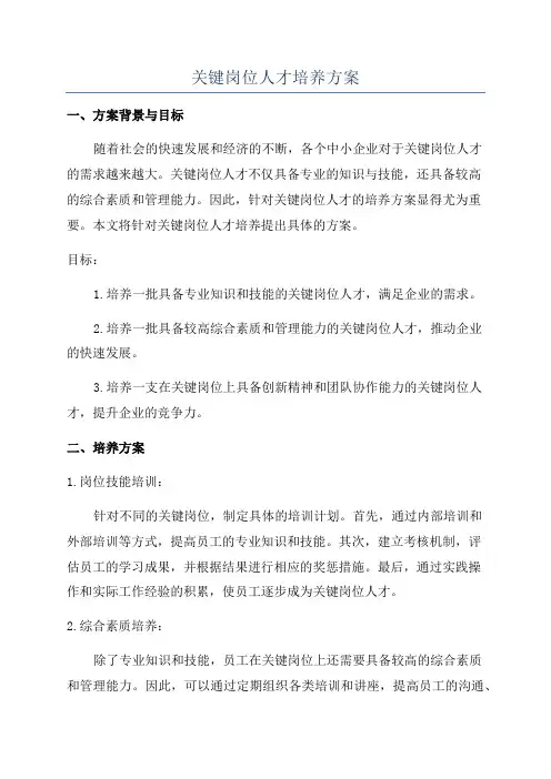 关键岗位人才培养方案