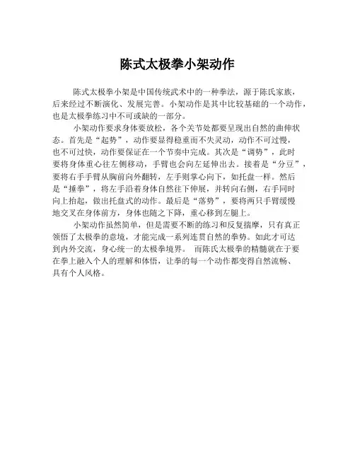 陈式太极拳小架动作