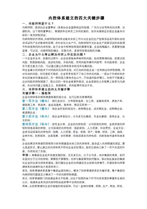 内控体系建立的四大关键步骤