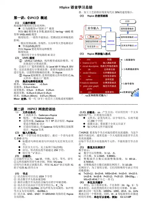 Hspice语言学习总结