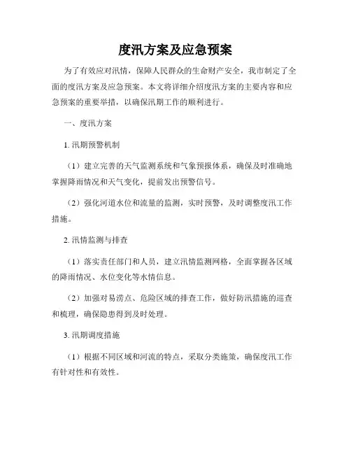 度汛方案及应急预案