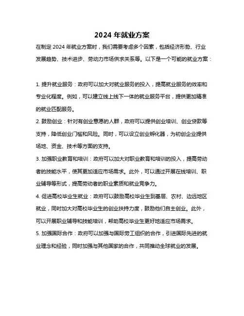 2024年就业方案