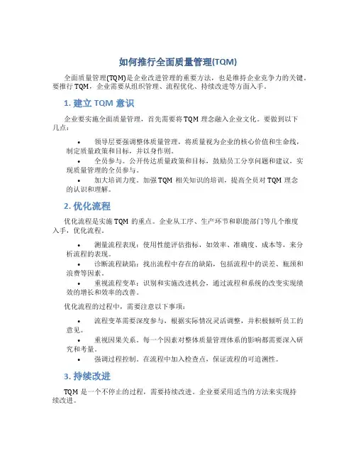 如何推行全面质量管理(TQM)