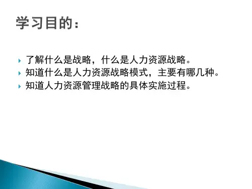 了解什么是战略什么是人力资源战略知道什么是人力资