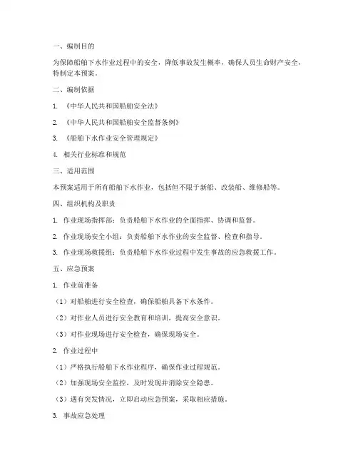 船舶下水应急预案