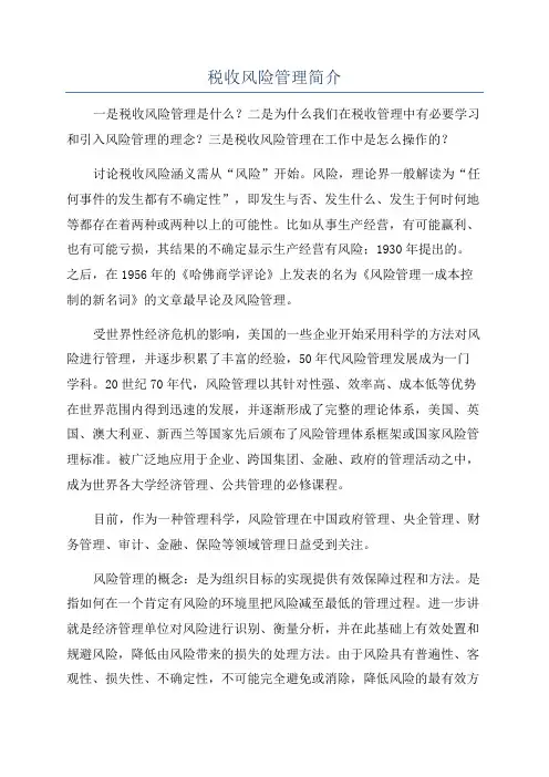 税收风险管理简介
