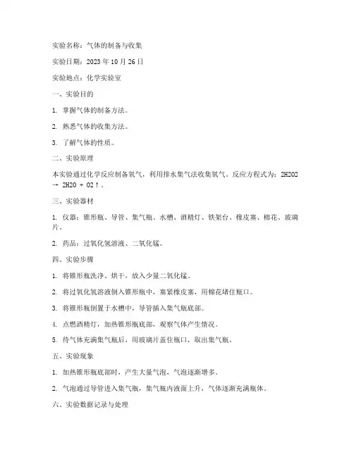 化学会考实验报告