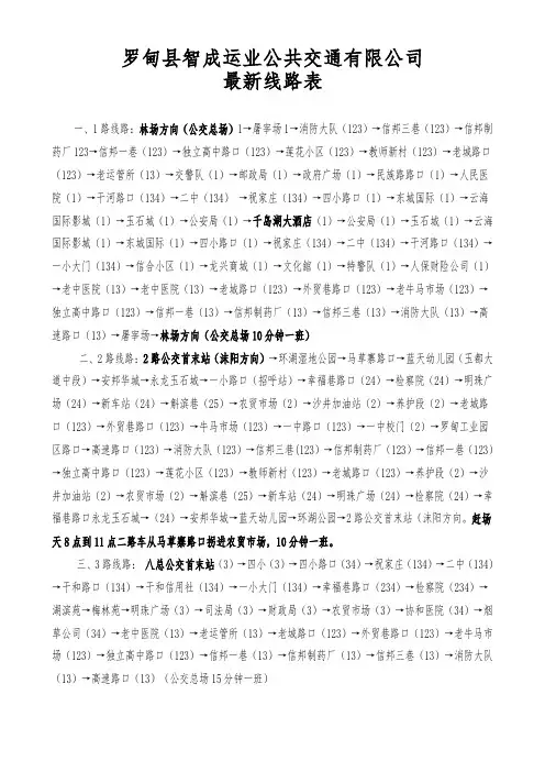 罗甸县最新公交线路