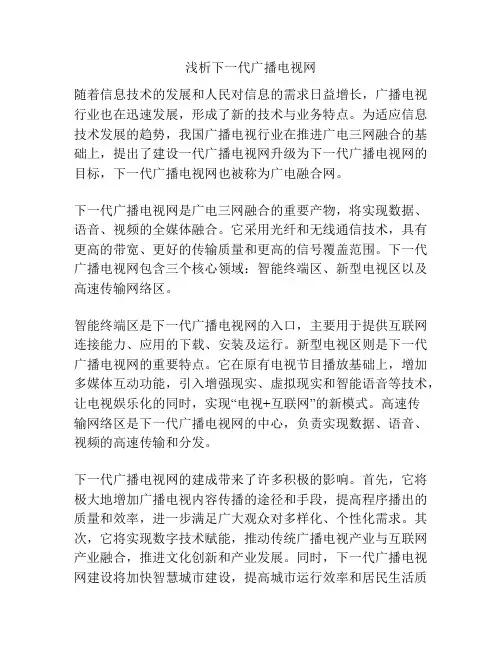 浅析下一代广播电视网