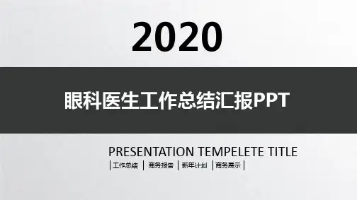 眼科医生工作总结汇报PPT