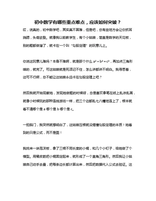 初中数学有哪些重点难点,应该如何突破？