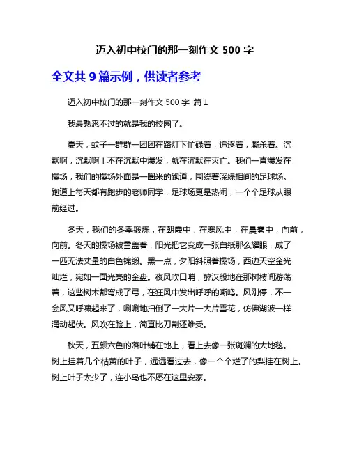 迈入初中校门的那一刻作文500字