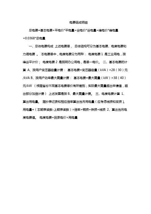 电费组成明细