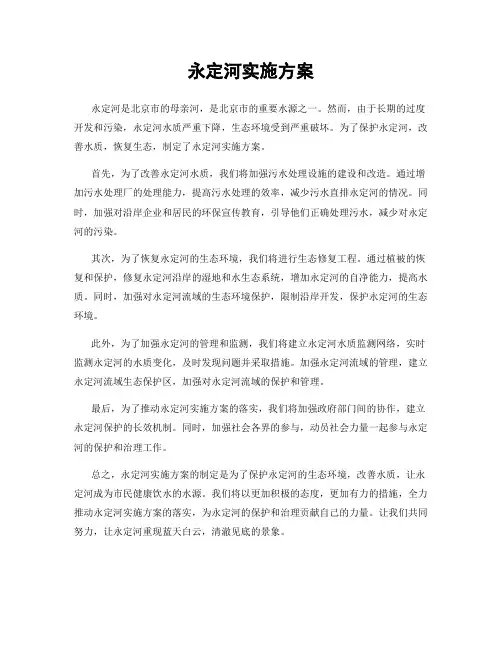 永定河实施方案