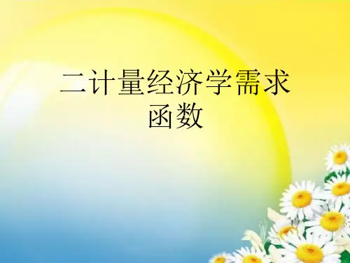二计量经济学需求函数