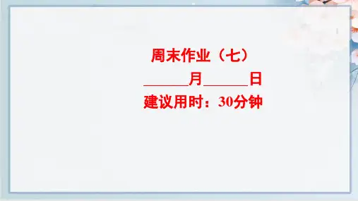 2022年人教版八年级上册物理培优训练周末作业(七)