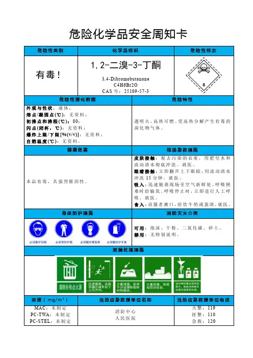 1,2-二溴-3-丁酮-危险化学品安全周卡