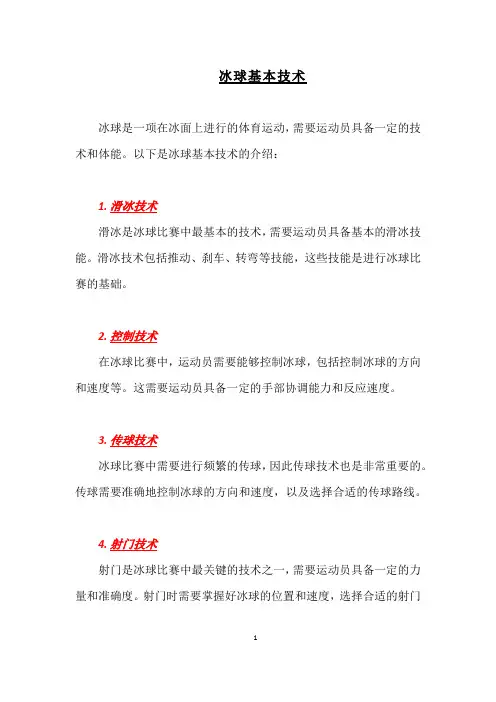 冰球基本技术