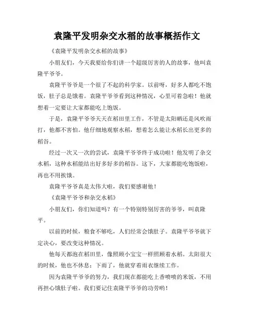 袁隆平发明杂交水稻的故事概括作文